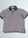 Tommy Hilfiger Brown & White Striped Polo Shirt (2XL)