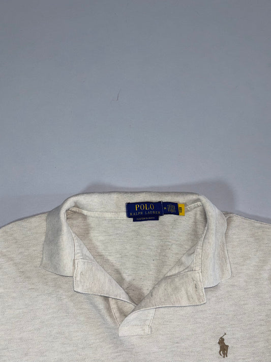 Polo Ralph Lauren Oatmeal Heather Long Sleeve Polo Size (L)
