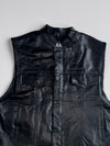 Paulgos Genuine Leather Vest  Black (L)