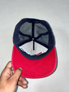 FILA Classic Logo White Navy Red Trucker Mesh Cap (Adjustable)