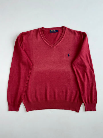 Polo Ralph Lauren Red V-Neck Sweater (S)