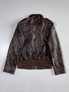 Maddison Brown Leather Bomber Jacket (S/M)
