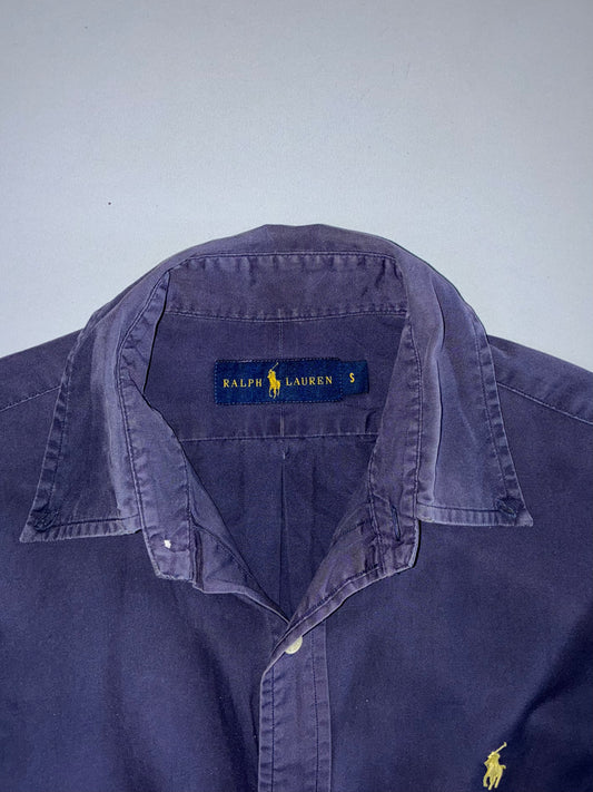 Ralph Lauren Long Sleeve Button-Up Shirt | Yellow Pony Logo | Navy (L)