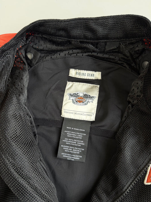 Harley-Davidson Riding Gear Padded Mesh Biker Jacket – Double Zipper, CE Armor Protection (XS)