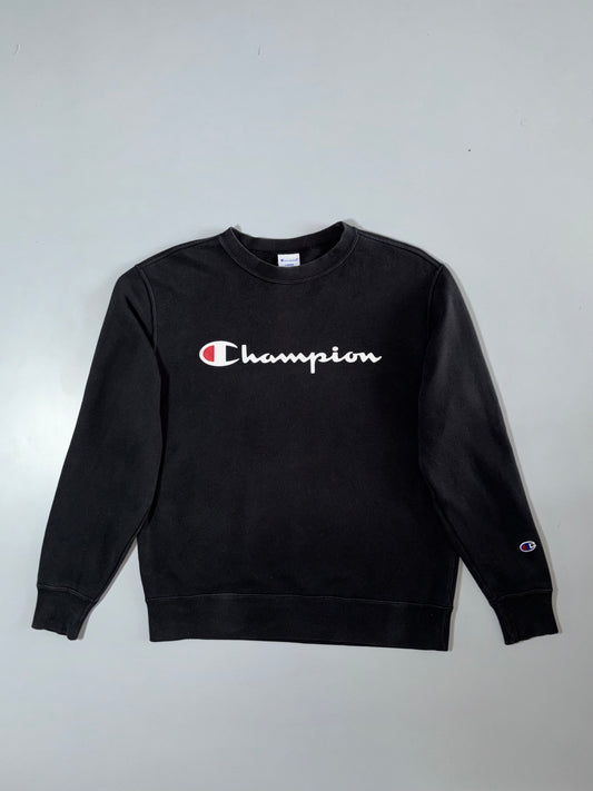 Champion Black Script Logo Crewneck Sweatshirt  Size (M)