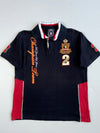 Royal County of Berkshire Polo Club Black & Red Embroidered Polo(L)