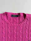 Polo Ralph Lauren Pink Cable Knit Crew Neck Sweater – (L)