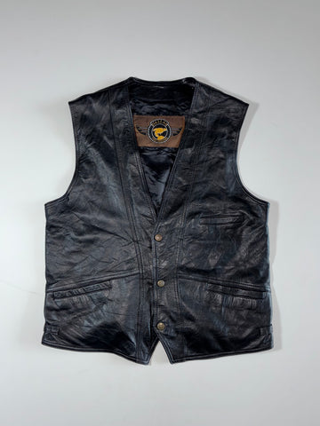 Dallas The Original Genuine Leather Vest –Black  (L/XL)