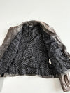 Vintage Street One Grey Leather Asymmetric Zip Biker Jacket (S)