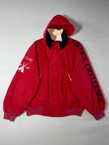Vintage Nautica Challenge Sailing Hooded Jacket – Red (M/L)