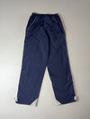 Y2K Nike Navy Nylon Track Pants with Reflective Hem (W:26) (L:42)