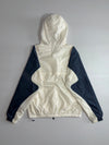 Kappa Hooded Windbreaker Jacket Blue  orange zip pull, reflective accents (M)