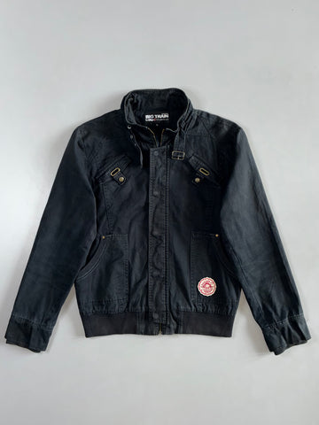 Big Train Osaka Black Moto Harrington Jacket (L)