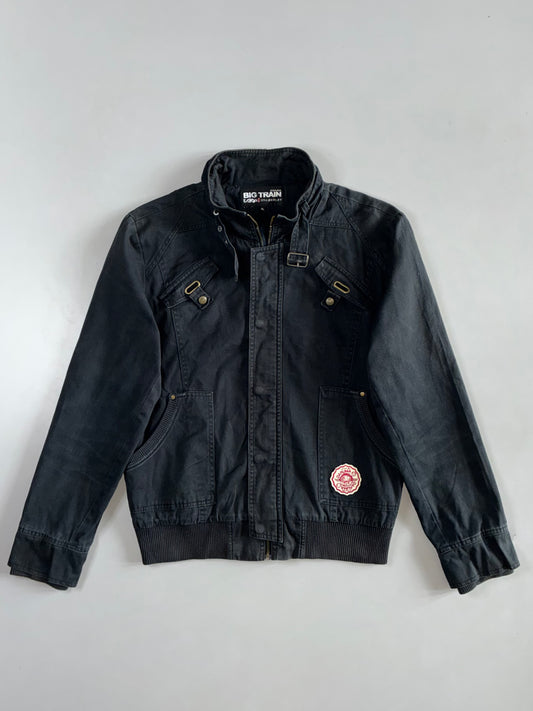 Big Train Osaka Black Moto Harrington Jacket (L)
