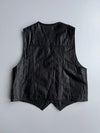 Vintage Leather Waistcoat Vest | Western Cut Brass Buttons | Genuine Leather (M)