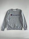 Champion Reverse Weave Script Crewneck — Heather Grey (L)