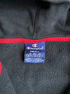 Champion Black & Red Half Zip Hoodie – Taped Sleeves – 1919 Patch – (S/M)