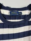 Polo Ralph Lauren Striped Ribbed Crewneck Sweater  Navy & White (L)