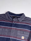 Carhartt Relaxed Fit Navy & Burgundy Striped Flannel Shirt Heavy(XL)