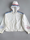 Adidas Originals Primegreen Windbreaker White Tri-Stripe Trefoil Hooded Oversized(M)