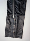 Vintage Harley-Davidson Black Leather Biker Chaps, Made in USA (W:34) (L:42)