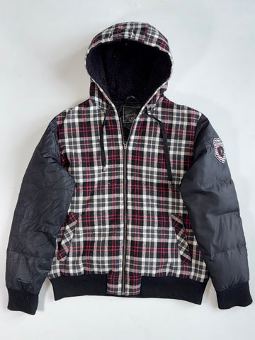 Big Train Osaka Plaid Hooded Jacket with Puffer Sleeves (Xl)