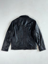 Society Team Black Leather Zip-Up Collared Jacket – Quilted Lining (XL)
