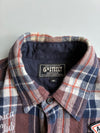 5th Street Premium Patch Embroidered Plaid Flannel Shirt – Brown/Navy (S)