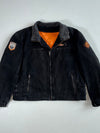 Vintage Hellfire Black Canvas Patch Biker Jacket (2XL)