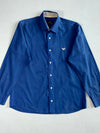 Giorgio Armani Royal Blue Shirt – Eagle Logo – Contrast Collar (L)