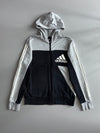 Adidas Colorblock Zip-Up Hoodie – Grey & Black (M)