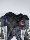 IXS Motorcycle Racing Leather Pants Grey/black genuine leather mot, CE knee armor, race-spec(W:32/L:38)
