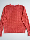 Tommy Hilfiger Coral Cable Knit Crewneck Sweater – (S)
