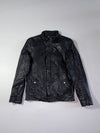 Vintage Korean Black Lambskin Leather Biker Jacket (S)