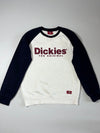 Dickies "The Original" Raglan Crewneck Sweatshirt, Heather White/Navy (S)