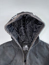 Lurking Class by Sketchy Tank | Spiderweb Print Zip-Up Hooded Work Jacket (M/L)