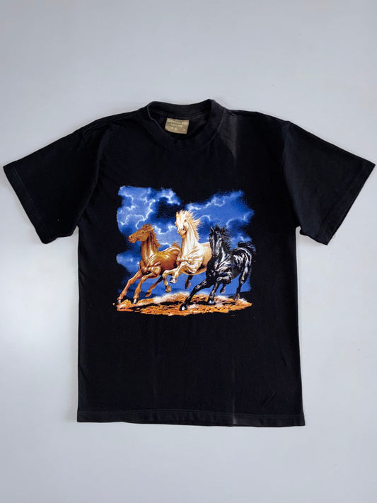 Sanmarino Active Wear Horses Graphic Tee (Black) (M)