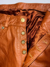 Vintage Real Leather Straight Fit Pants (W:34) (L:47)