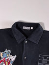 Vintage 1998 Cartoon Network Tom & Friends Embroidered Button-Up Knit Shirt – Black & Red (S/M)