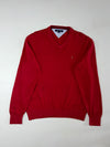 Tommy Hilfiger V-Neck Knit Sweater Red  (L)
