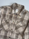 ONLY Plaid Flannel Overshirt Shacket – Beige/Grey (L)