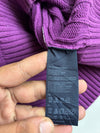 Tommy Hilfiger Purple Cable Knit V-Neck Sweater (S)