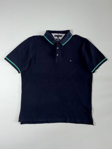 Tommy Hilfiger | Navy Green-Tip Polo (XL)