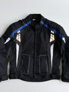 Motorcycle Riding Jacket with Armour & Reflective Panels – Black/Blue(M)