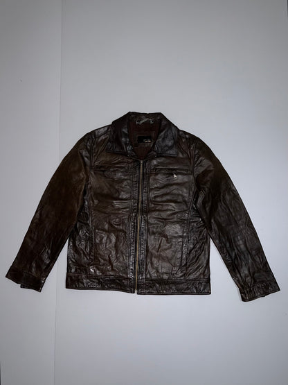Z Zara Man Original Leather Jacket Ultra premium(L)