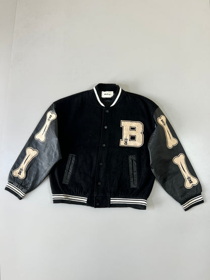 ZSuper Premium (RARE) Bones Varsity Jacket Original Leather Sleeves (M)