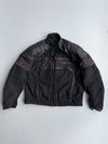 Akito “Sixtyseven” Leather & Textile Motorcycle Riding Jacket | Harley-Davidson Patch | Armored  (L/XL)