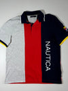 Nautica | Colorblock Vertical Logo Polo Grey Red Navy | (2XL)