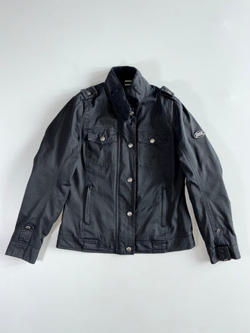 Vintage Spirit Motors Black Military Style Moto Jacket Paded (XS)