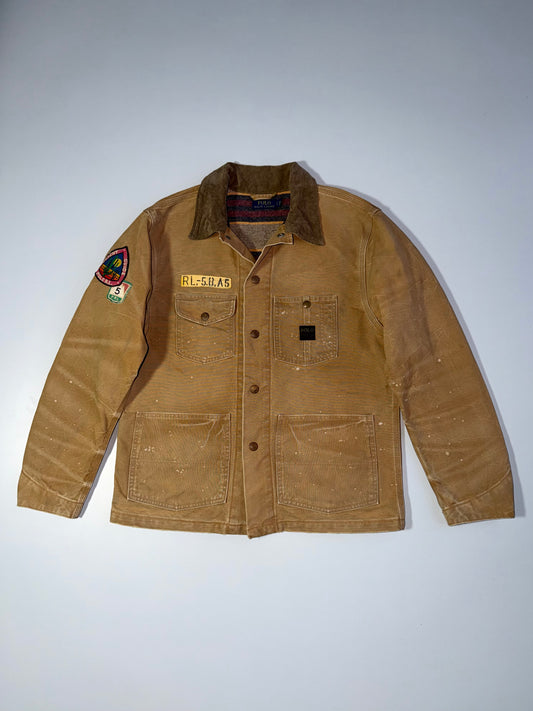 Polo Ralph Lauren Vintage Multi-Patch Canvas Expedition Chore Jacket Rare Collector’s Piece (M)